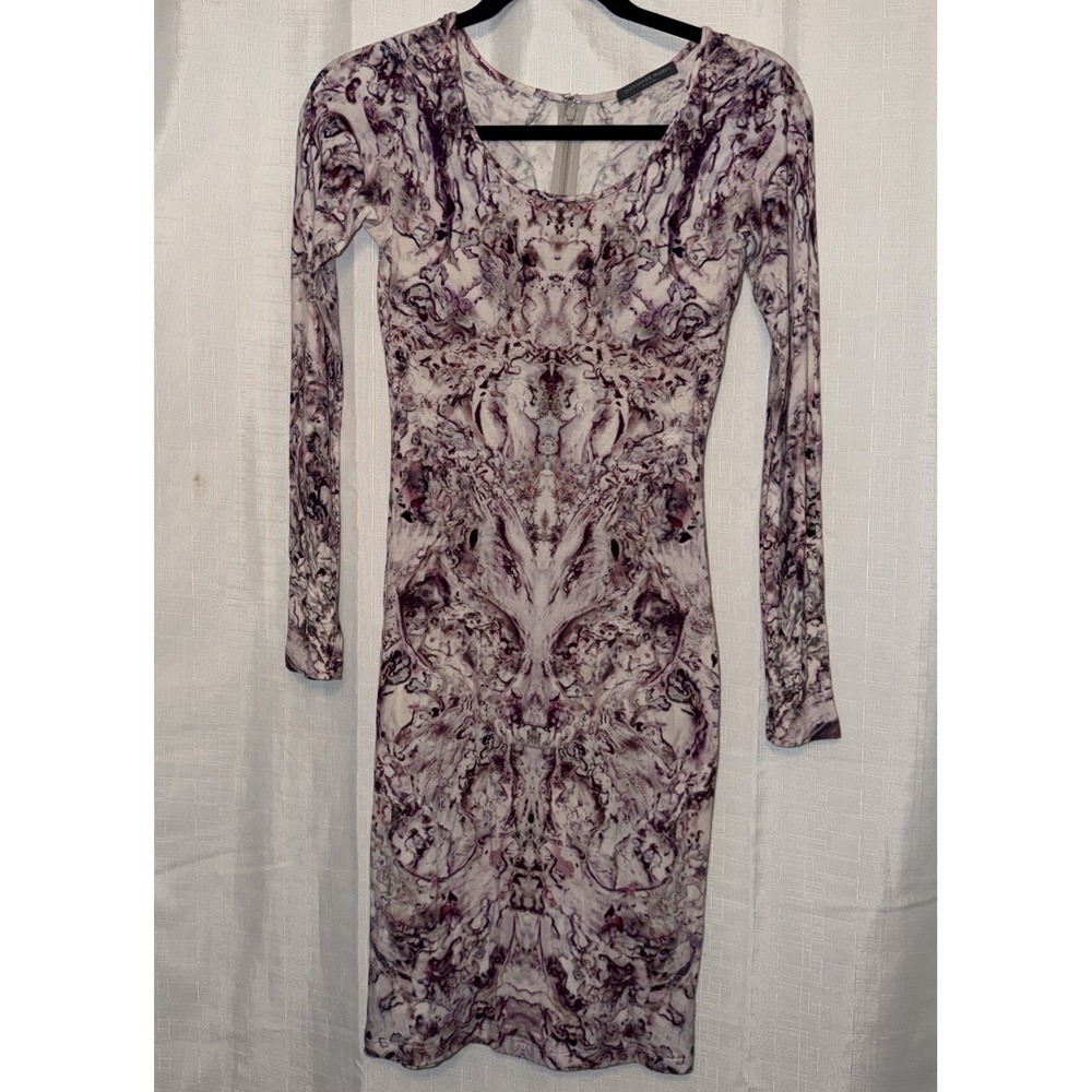 Alexander McQueen Bodycon Mini Dress Made In Italy Psychedelic Sz 38 Small 2
